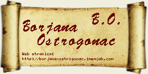 Borjana Ostrogonac vizit kartica